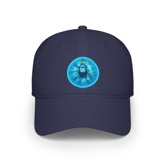 Lumpy Donut Baseball Cap - "The Peering Donut Cap of Opacity" - variant 1 - light blue idonut w/