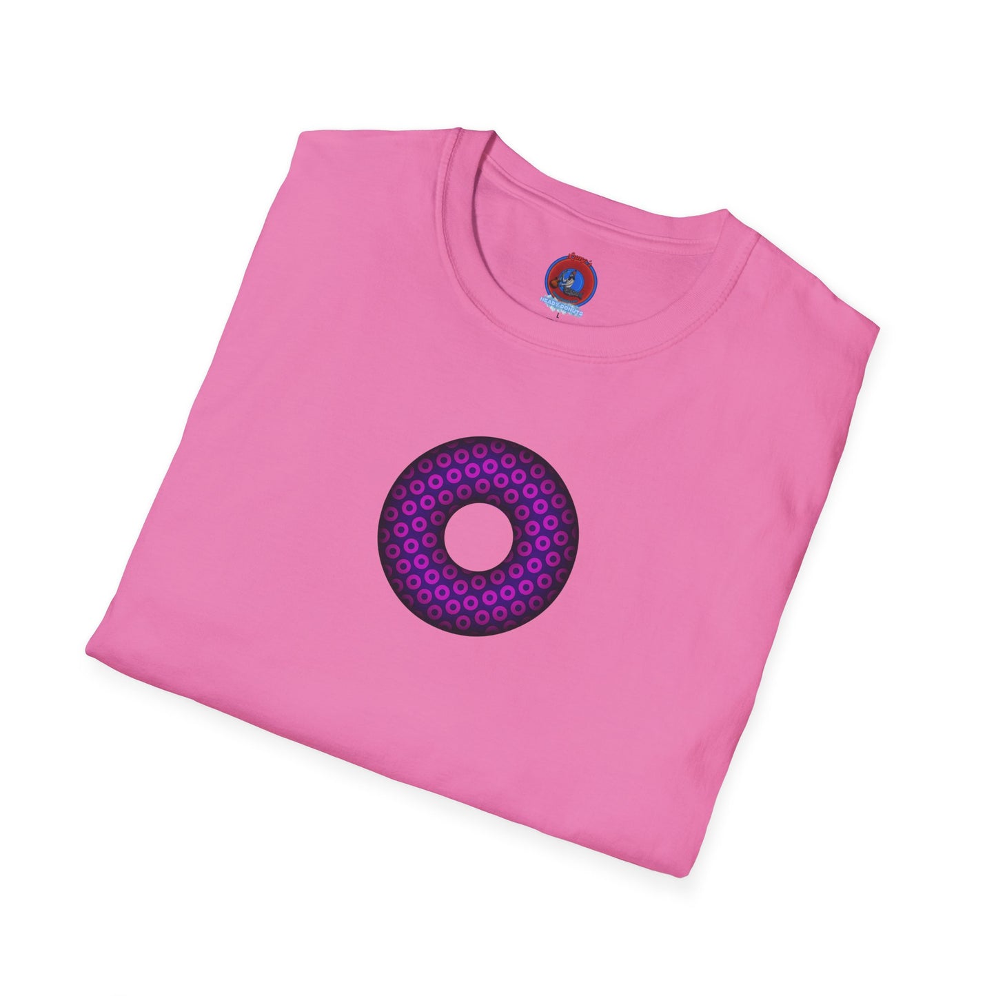 Plain Donuts/Unisex Soft-Style - "Plain Paradoxical Grided Donuts" - hot pink/purple donuts
