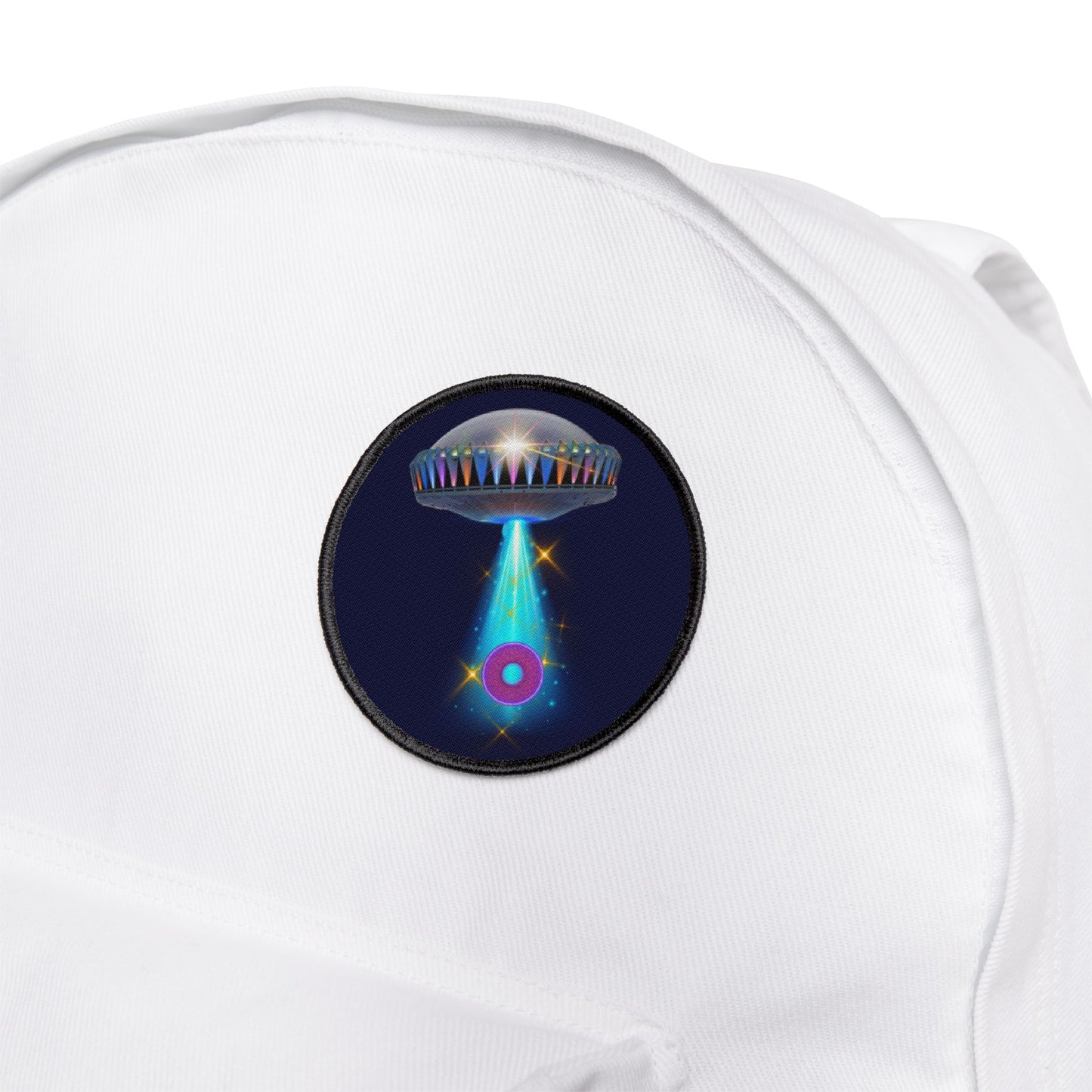 Iron-On Donut Patch - "Mothership Donut Towing Patch" - mothership w/donut - variant 2