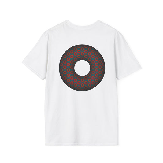 Plain Donuts/Unisex Soft-Style - "Plain Paradoxical Grided Donuts" - red/faded navy donuts