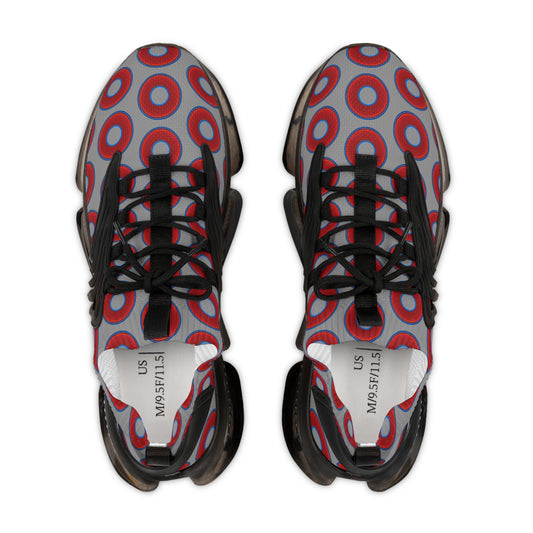 Donut Kicks - red vivid donut print w/gray background