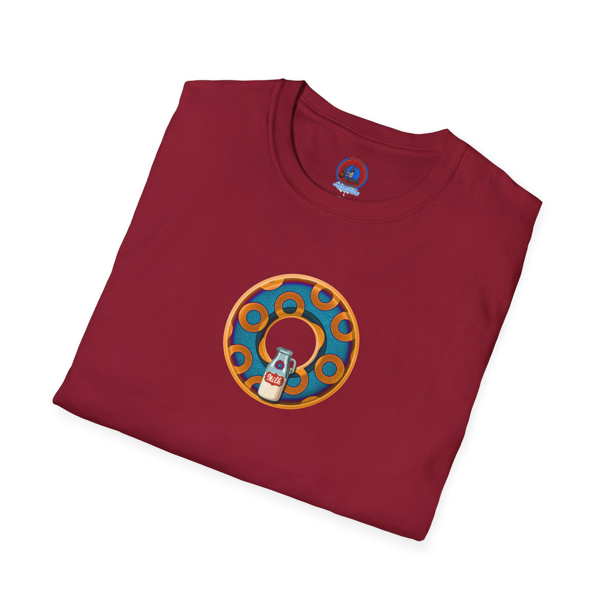 Classic Donut Tee - Unisex Soft-Style - "Wooked Cream - YEMSG Donut " -blue/orange rustic paradox donut - variant 4