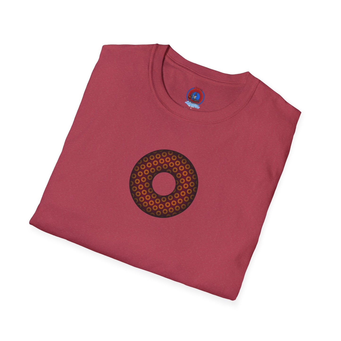 Plain Donuts/Unisex Soft-Style - "Plain Paradoxical Grided Donuts" - orange/burgundy donuts