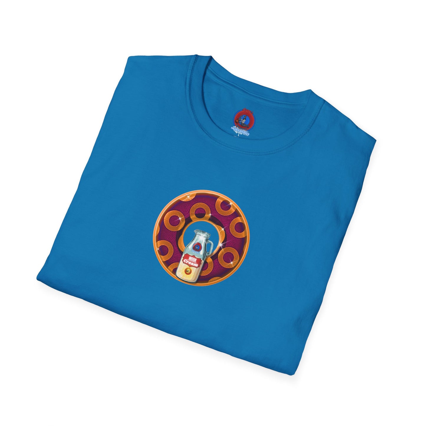 Classic Donut Tee - Unisex Soft-Style - "Princely Wooked Cream - YEMSG Donut " - burgundy/orange rustic paradox donut - variant 1