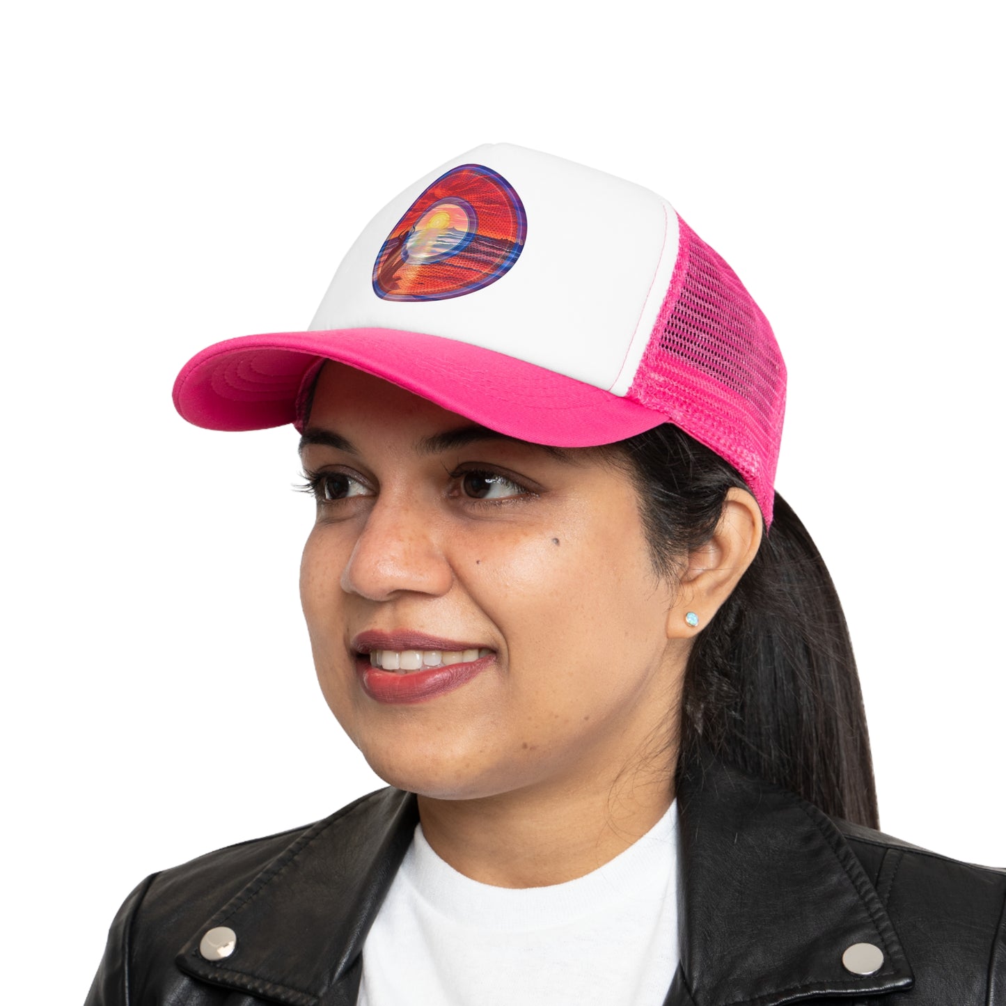 Lumpy Trucker Hat - "The Squirming Donut" - red donut