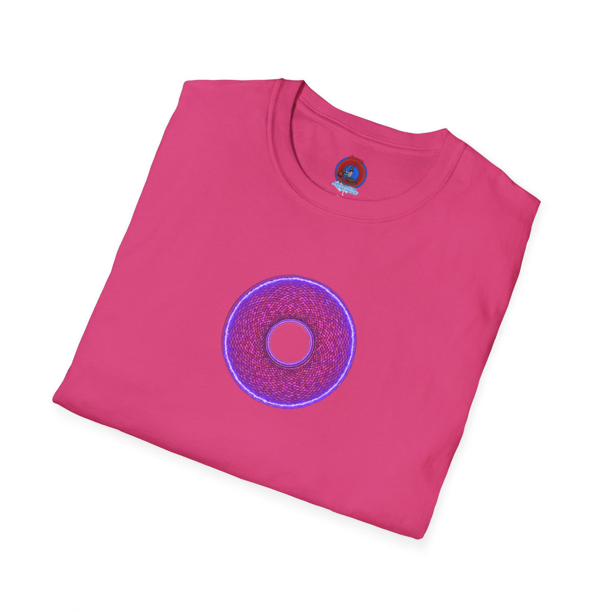 Classic Donut Tee - Unisex Soft-Style - "The Frankenstein Donut - It's Alive! " - series 1.0 - purple-ish donut