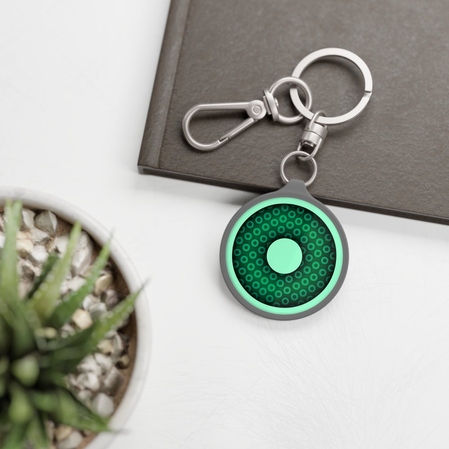 Lumpy Donut Keychain - "The Plain Paradoxical Green Donut" - series 1.0 - green/green