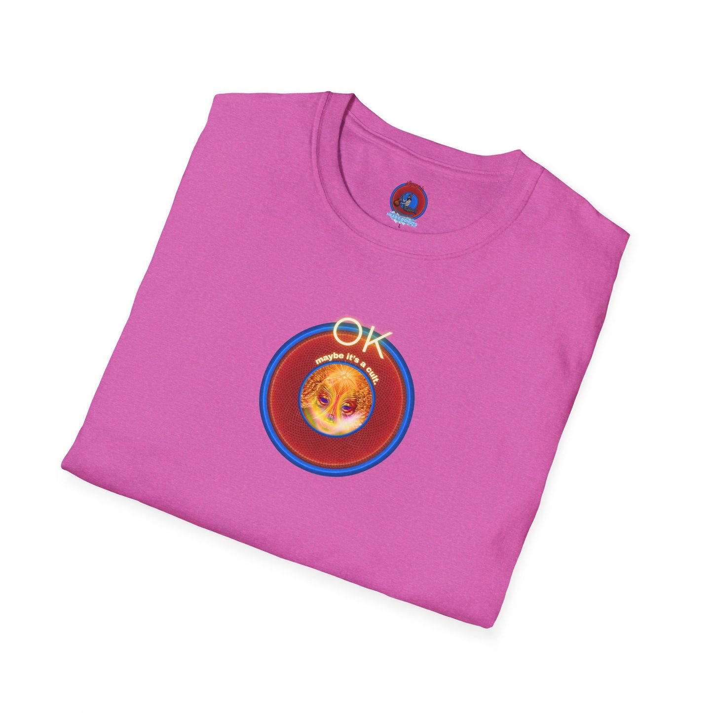 Classic Donut Tee - Unisex Soft-Style - "Donuts: Conjurers of Awesome" - series 1.0 - variant 3 - w/"okay" - red donut