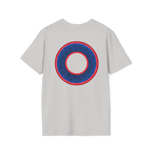 Plain Donuts/Unisex Soft-Style - "Plain Wide Mouthed Paradoxical Donuts" - dark blue/red donuts