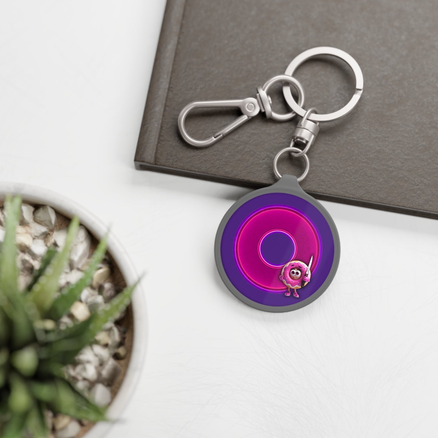 Lumpy Donut Keychain - "My Phriend the Donut" - series 1.0 - - variant 3 - magenta donuts