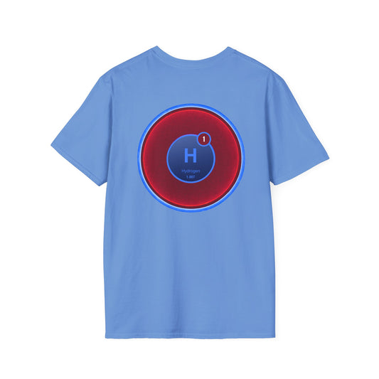 Classic Donut Tee - Unisex Soft-Style - "I am 10% Hydrogen Tee" - vivid red/light blue donut