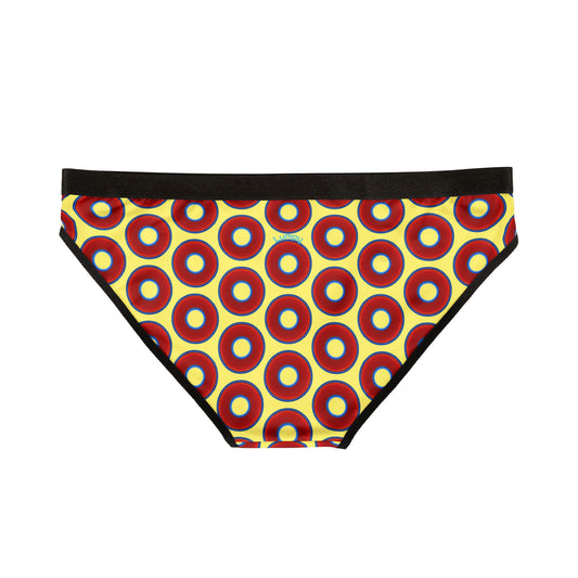 Lumpy Donut Underwear - vivid red donut print w/yellow background