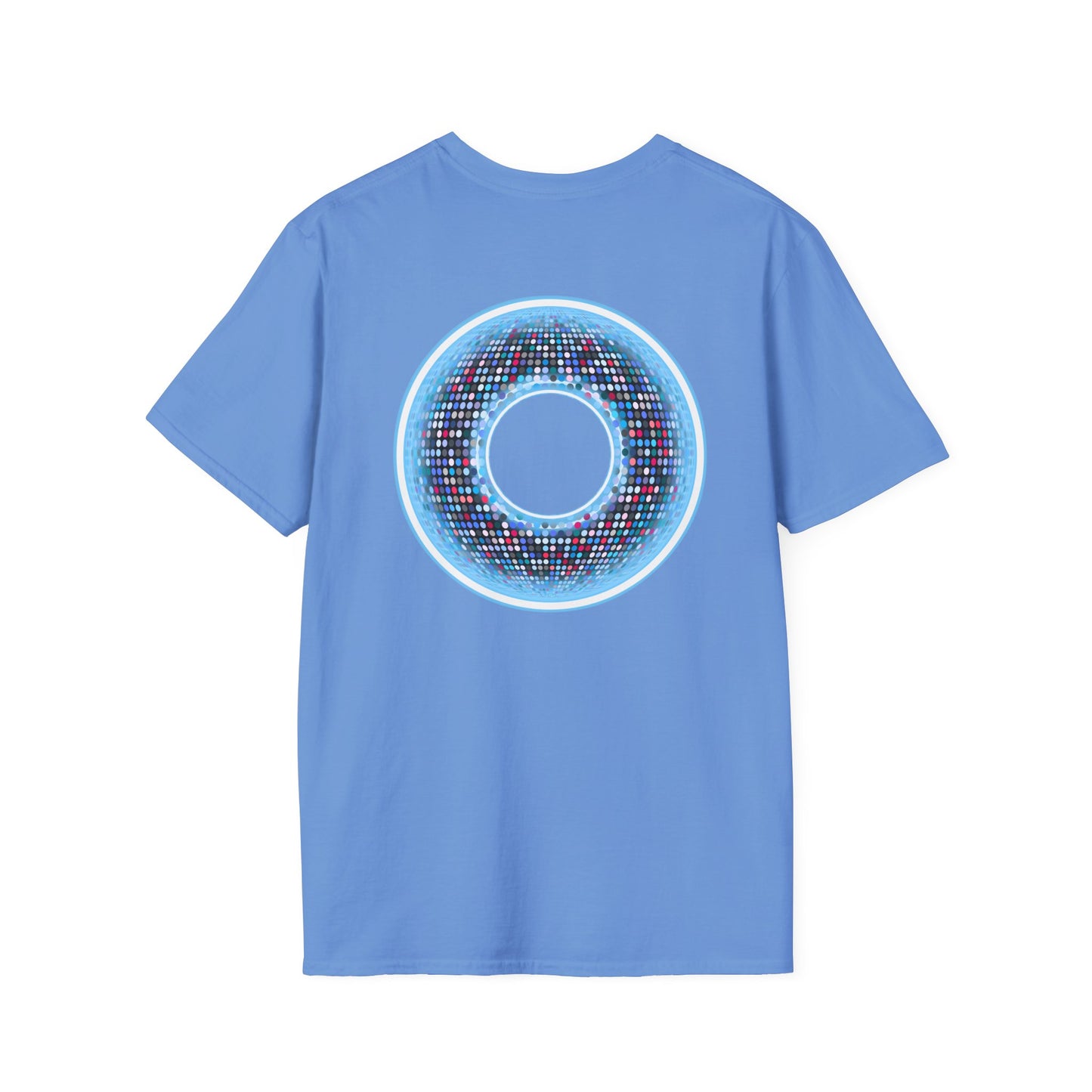 Classic Donut Tee - Unisex Soft-Style - "Microdot Donut" - light blue pixilated donut