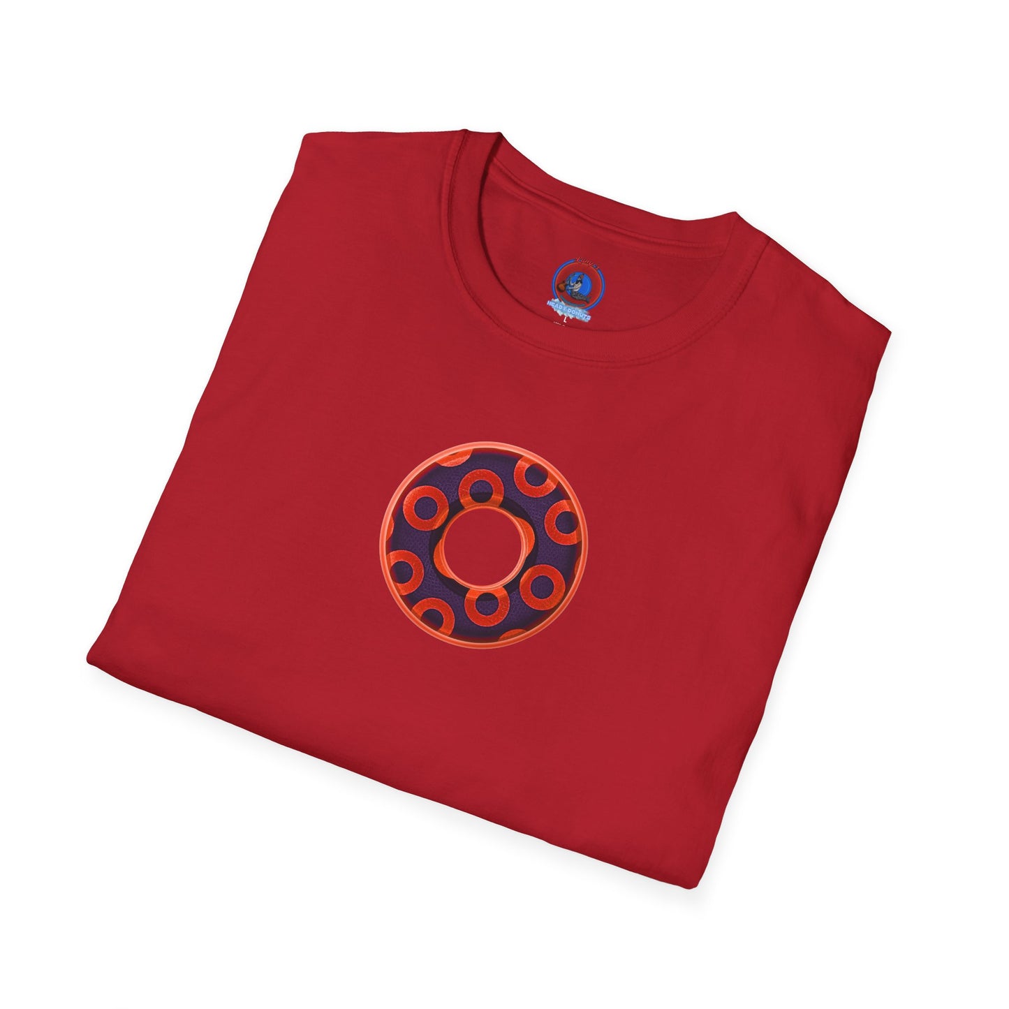 Plain Donuts/Unisex Soft-Style - "Plain Rustic Paradoxical Donuts" - red/midnight blue donuts