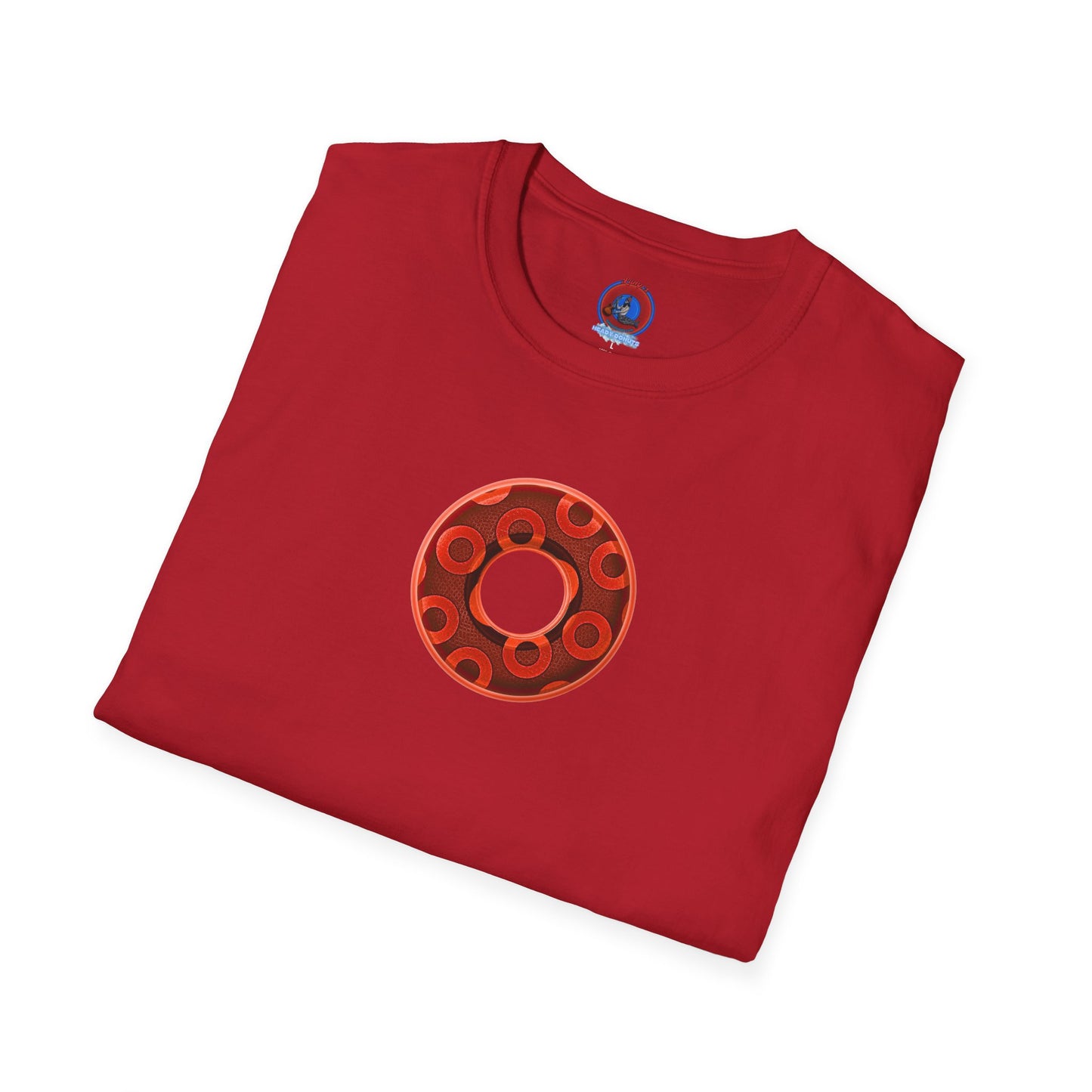 Plain Donuts/Unisex Soft-Style - "Plain Rustic Paradoxical Donuts" - red/dark red donuts