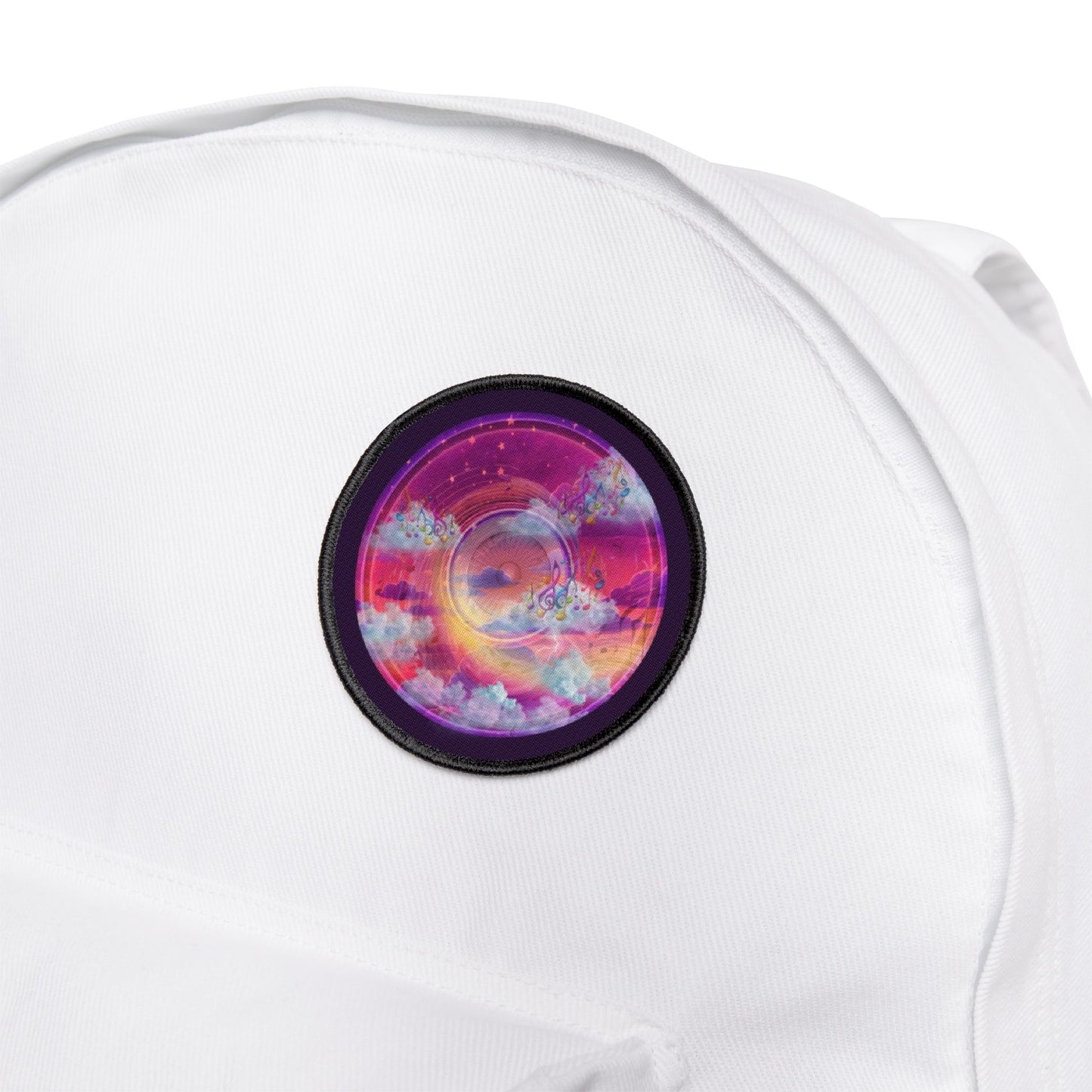 Iron-On Donut Patch - "Pillowy Donut Patch" - vivid purple/magenta pic donut