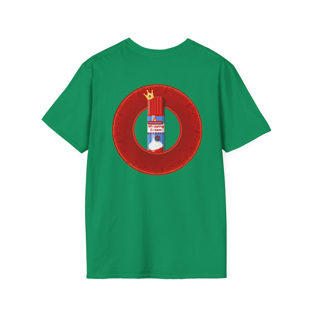 Classic Donut Tee - Unisex Soft-Style - "Princely Wooked Cream in a Can - YEMSG Donut " - vivid red donut