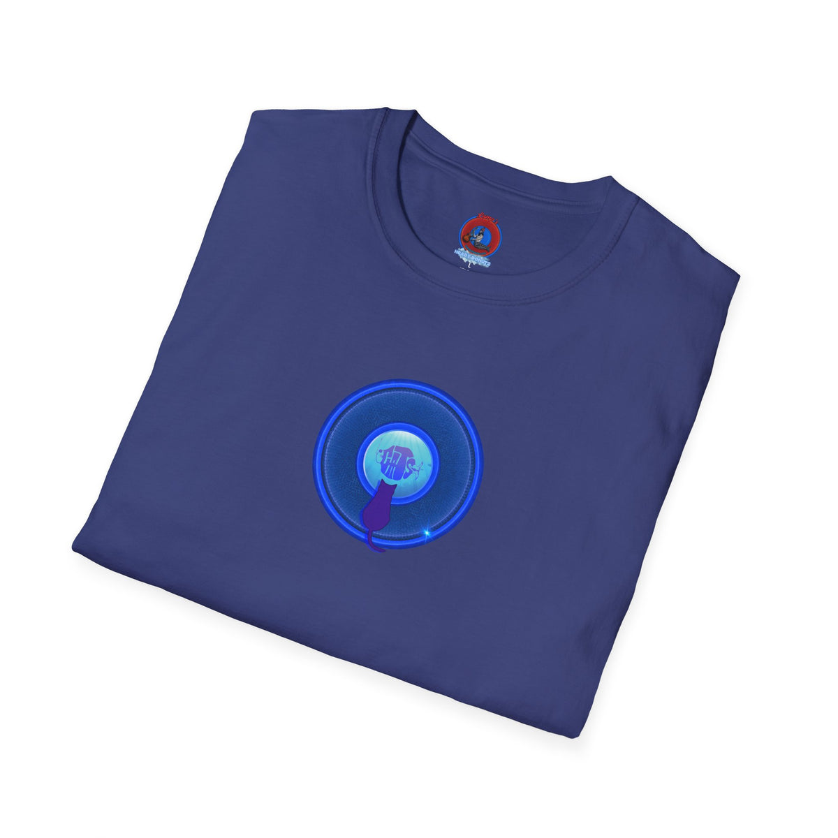 Classic Donut Tee - Unisex Soft-Style - "Cats: The Donut" - rustic blue/blue donut - variant 2