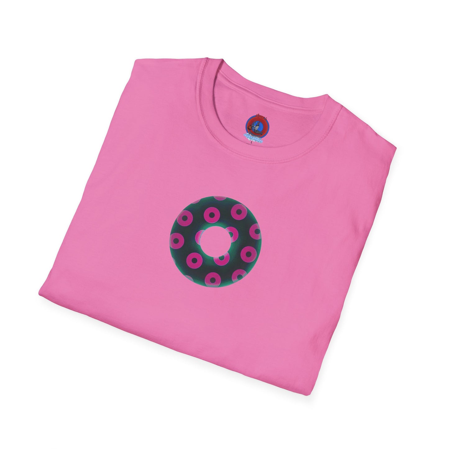 Plain Donuts/Unisex Soft-Style - "Plain Blimpy Paradoxical Donuts" - dark green/magenta donuts