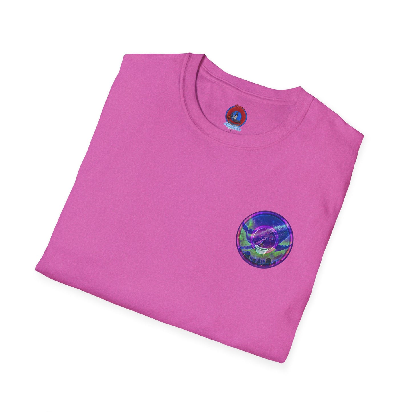 Classic Donut Tee - Unisex Soft-Style - "A Purple Humpback Whale of a Good Time" - variant 2 - purple picture donut