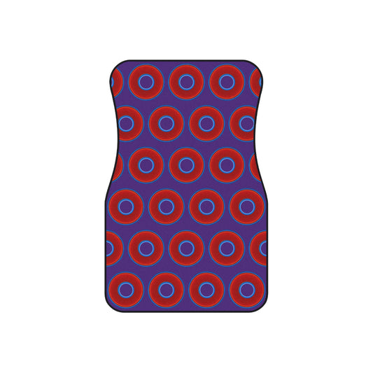 Contacted Car Mats - Set of 2/Front - vivid donut print w/purple background