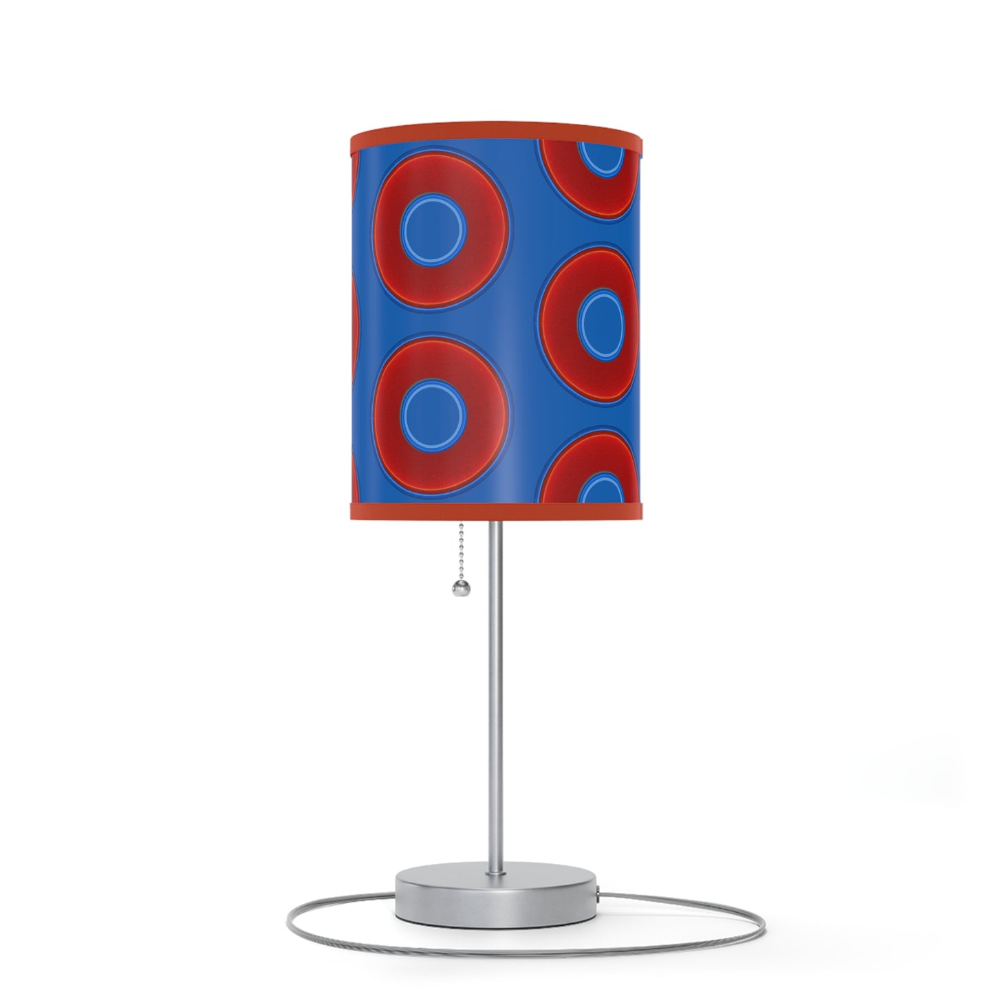 Lumpy Accent Lamps - red vivid donuts w/dark royal blue background