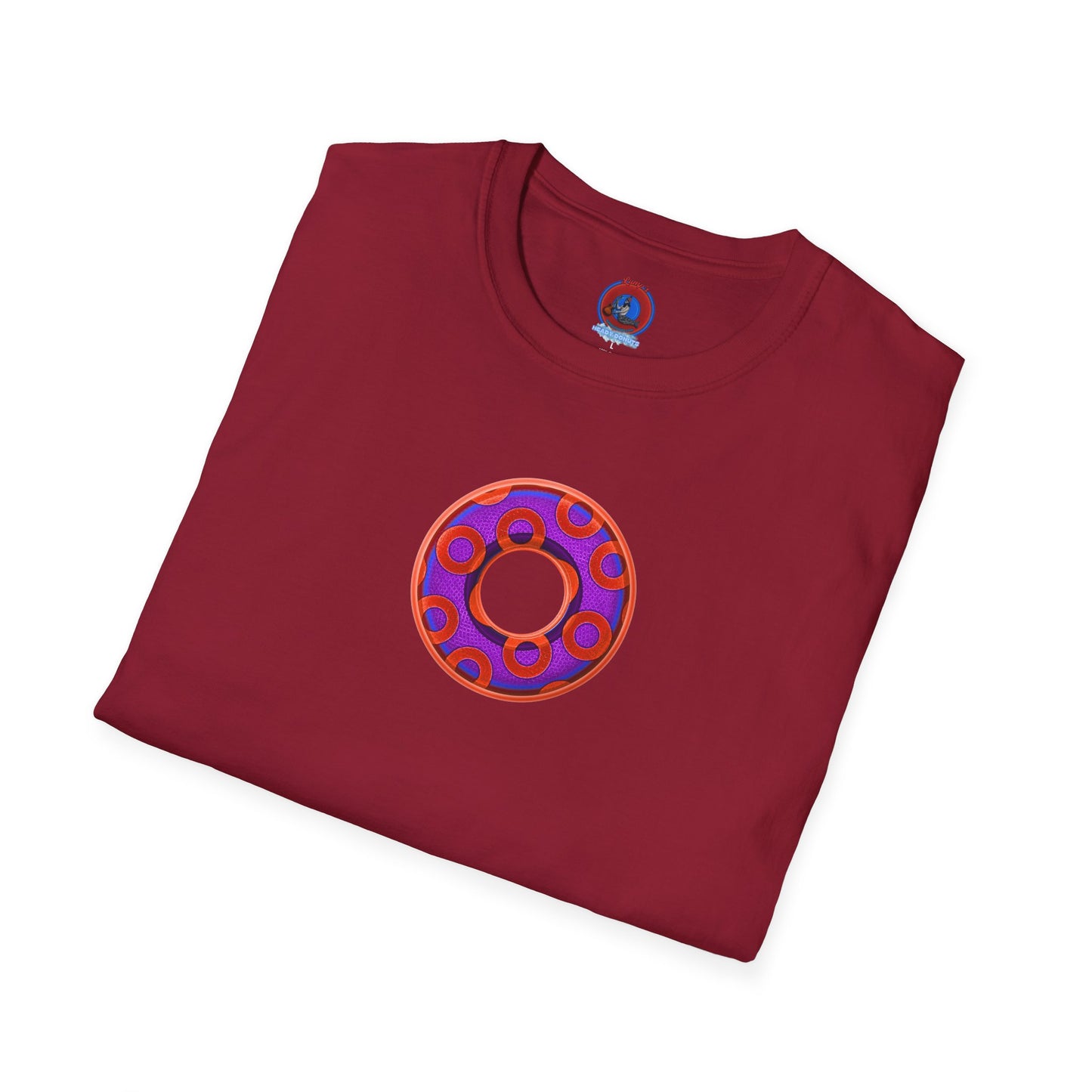 Plain Donuts/Unisex Soft-Style - "Plain Rustic Paradoxical Donuts" - purple/red donuts