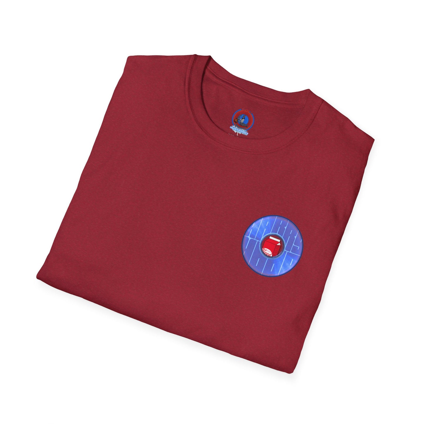 Classic Donut Tee - Unisex Soft-Style - "Harry Left His Shirt" - series 1.0 - variant 3 - purple/blue donut