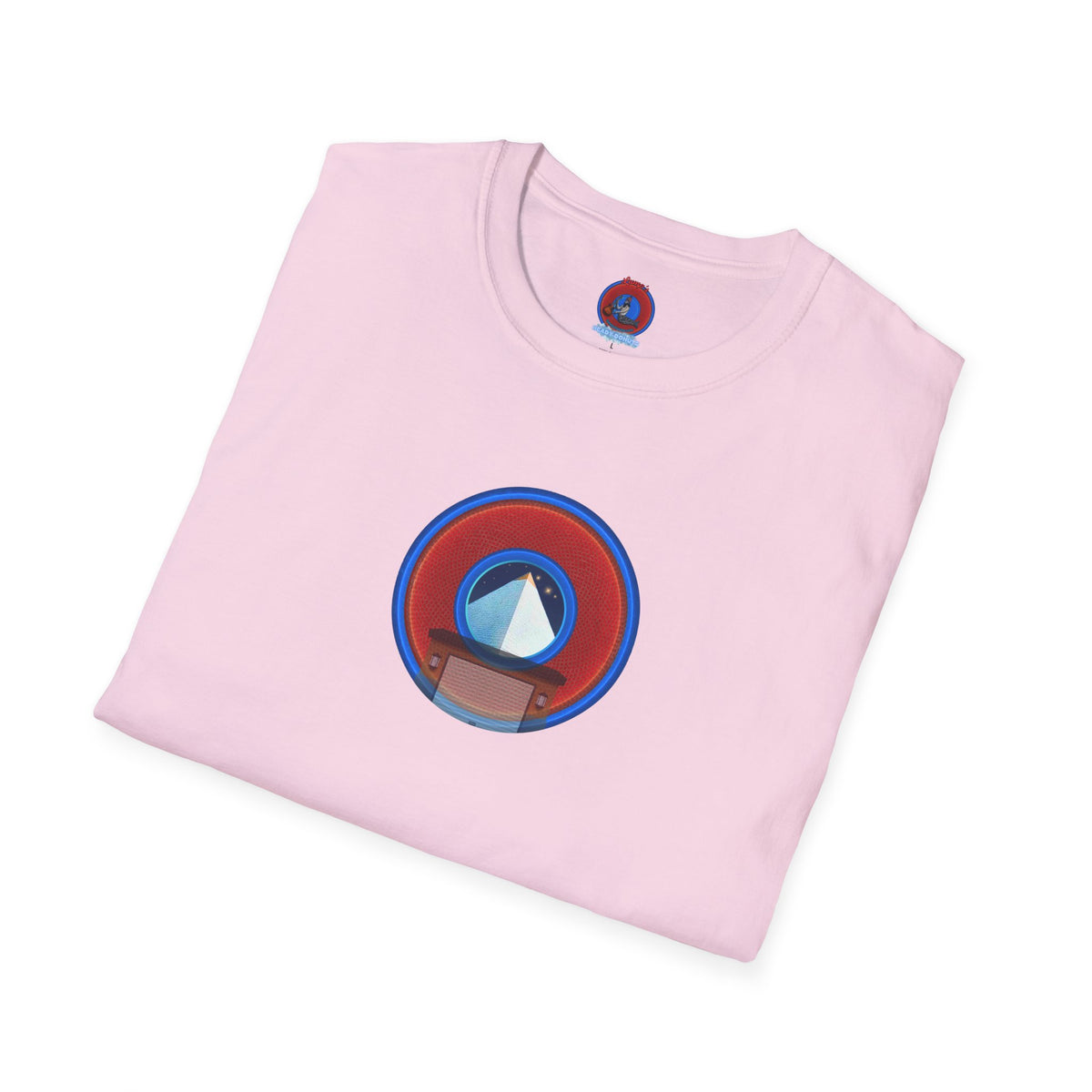 Classic Donut Tee - Unisex Soft-Style - "Limestone Donuts so Large" - variant 2 - red donuts w/garage