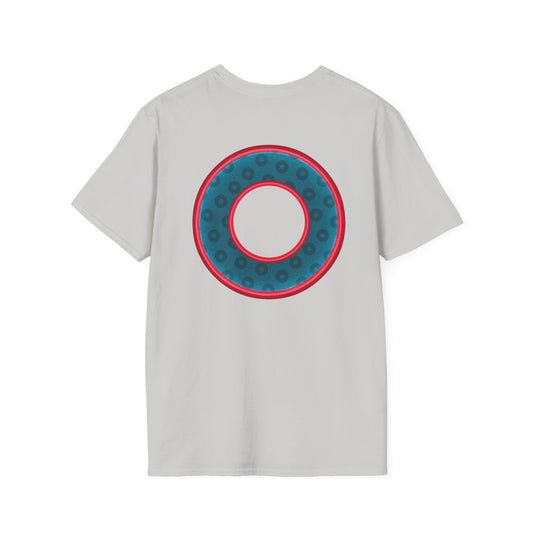 Plain Donuts/Unisex Soft-Style - "Plain Wide Mouthed Paradoxical Donuts" - dark aquamarine blue/red donuts