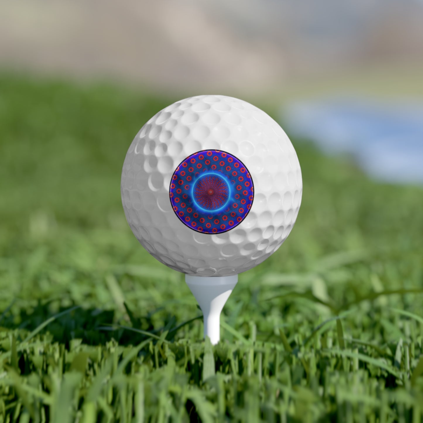 Lumpy Donut Golf Balls - 6-pack - "The Golf Ball that Split Open & Melted" - electric blue paradox donut - variant 1