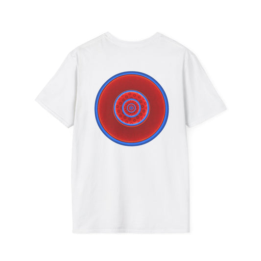 Classic Donut Tee - Unisex Soft-Style - "Spinning in Circles" - vivid paradox donut pattern