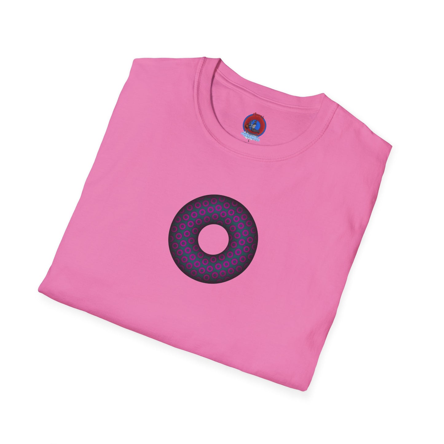 Plain Donuts/Unisex Soft-Style - "Plain Paradoxical Grided Donuts" - dark magenta/faded navy donuts