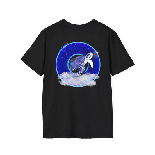 Classic Donut Tee - Unisex Soft-Style - "Clueless Wallob's Donuts" - vivid blue sky donut
