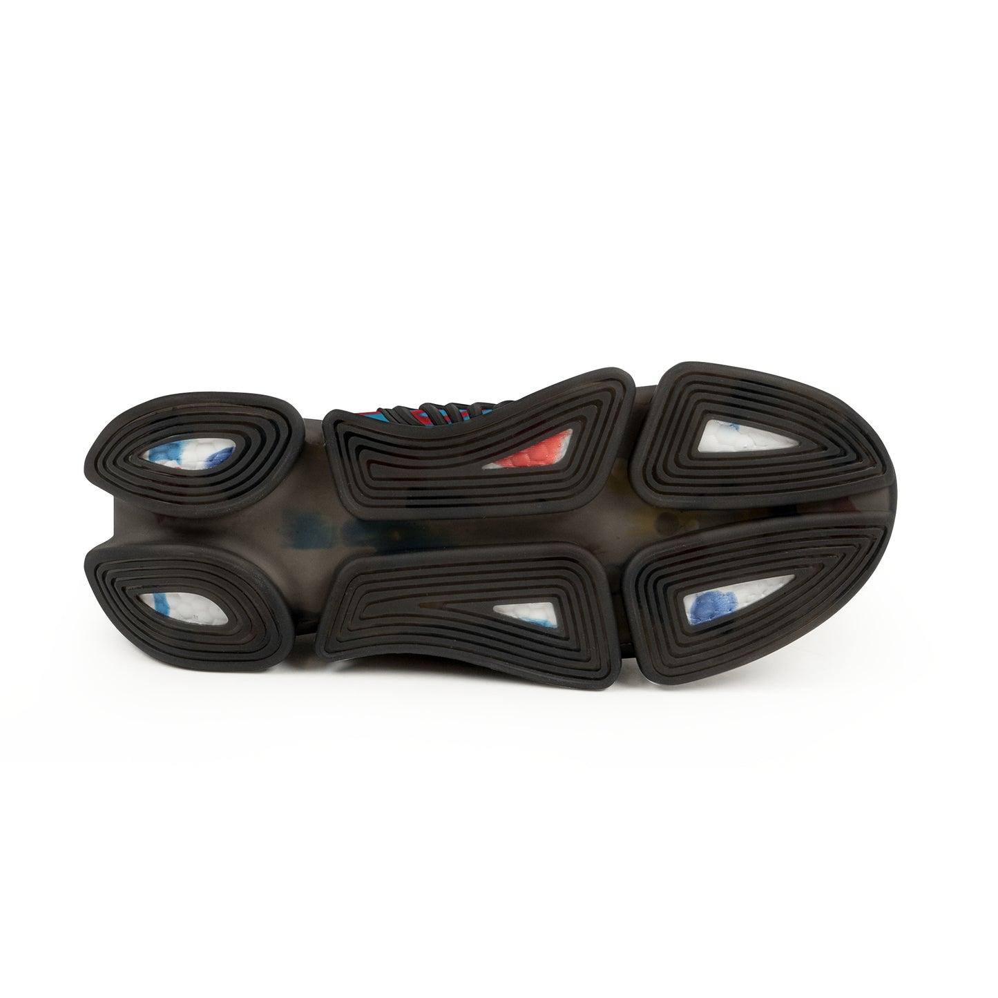 Donut Kicks - red vivid donut print w/aquamarine blue background