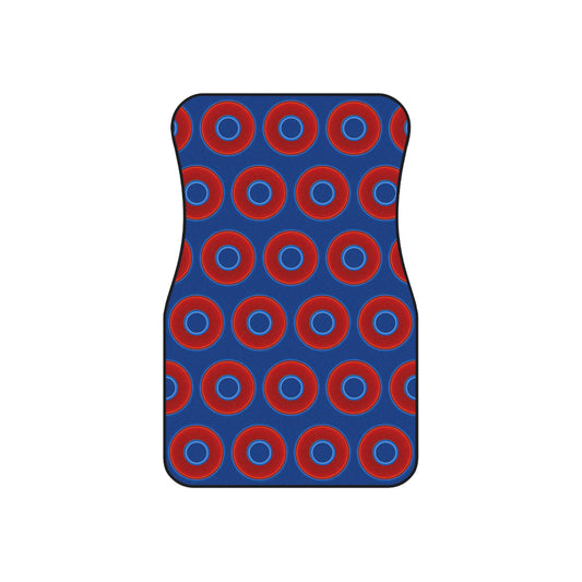 Contacted Car Mats - Set of 2/Front - vivid donut print w/dark blue background