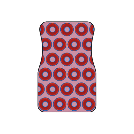 Contacted Car Mats - Set of 2/Front - vivid donut print w/pale magenta background