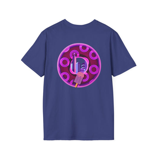Classic Donut Tee - Unisex Soft-Style - "It's Ice Cream Popsicles - YEMSG Donut" - purple/magenta paradox donut - variant 2