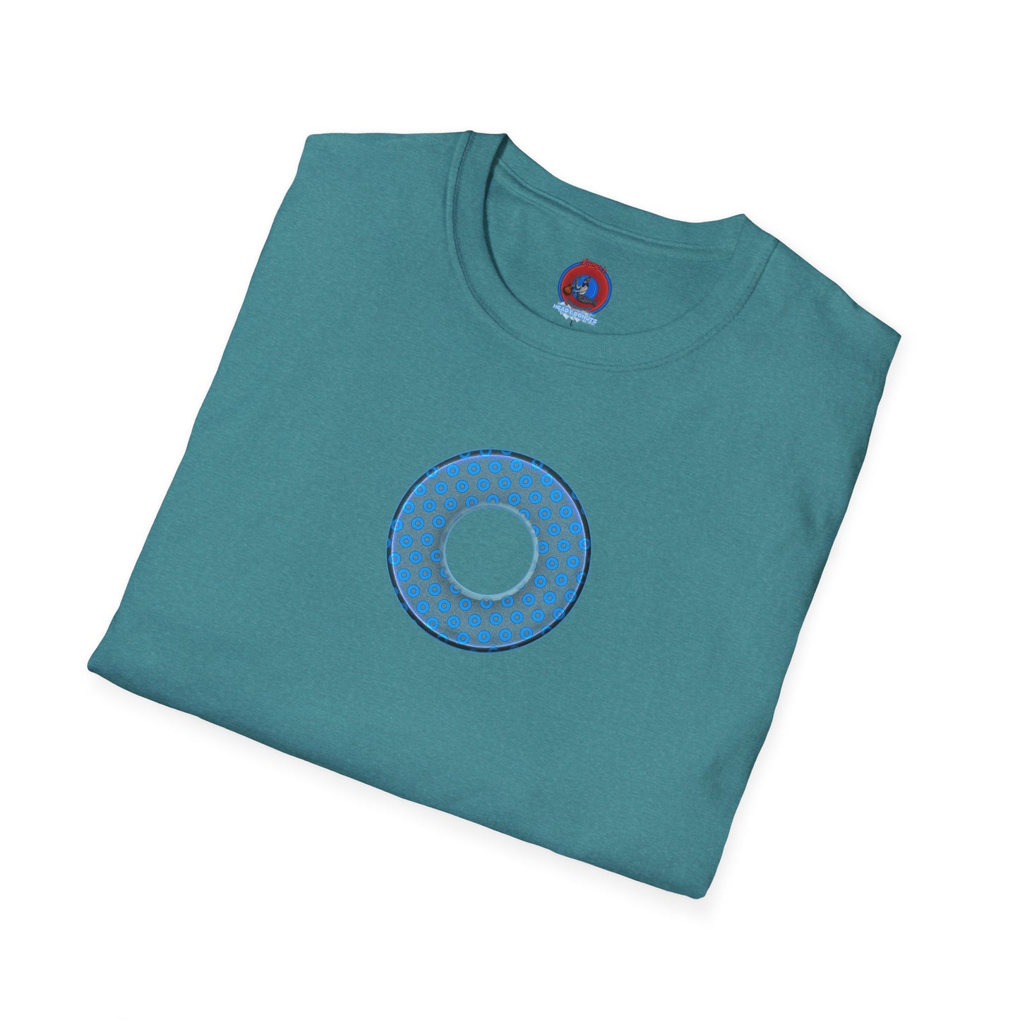 Plain Donuts/Unisex Soft-Style - "Plain Electric Paradoxical Donuts" - light blue/light teal donuts