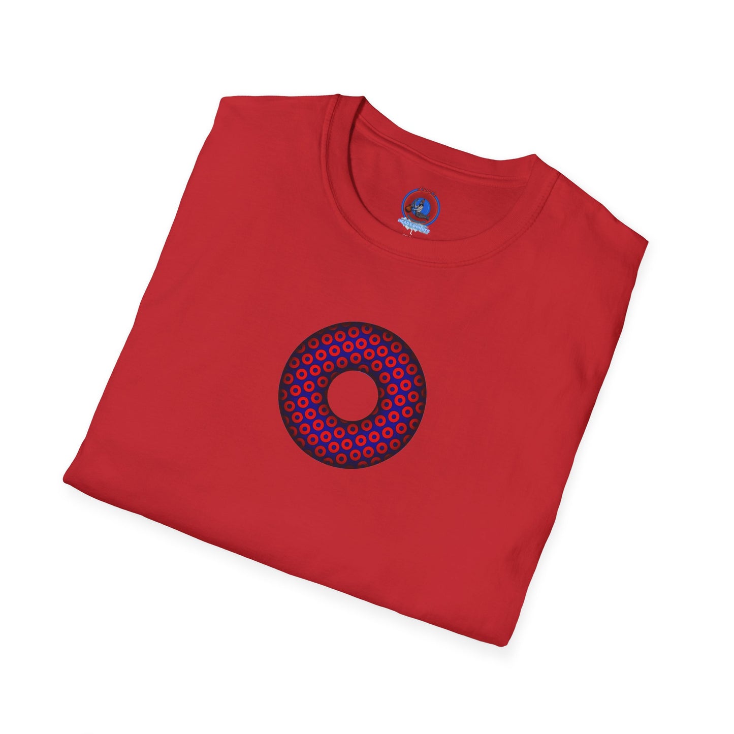 Plain Donuts/Unisex Soft-Style - "Plain Paradoxical Grided Donuts" - red/blue donuts