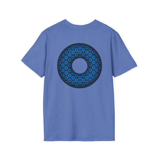 Plain Donuts/Unisex Soft-Style - "Plain Paradoxical Grided Donuts" - light blue/dark blue donuts