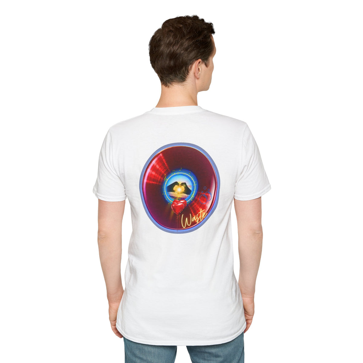 Classic Donut Tee - Unisex Soft-Style - "Wasted Donut" - series 1.0 - variant 2 - red donut