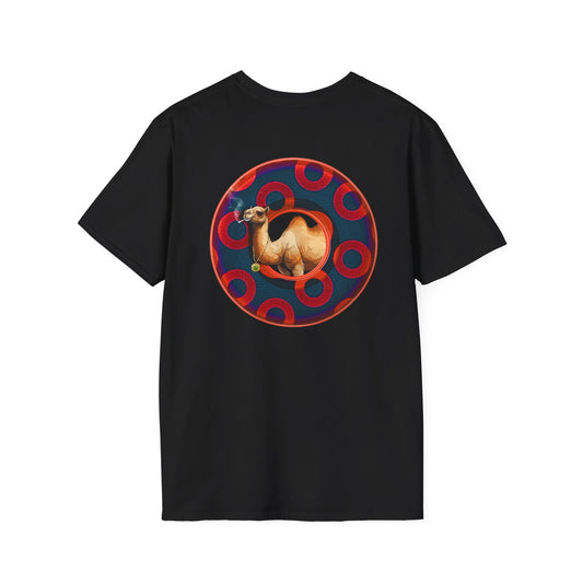 Classic Donut Tee - Unisex Soft-Style - "Joe Camel's Super Cool Donut" - rustic paradox donut - dark navy/red donuts