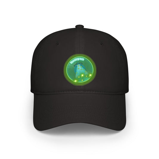 Lumpy Donut Baseball Cap - "Close Encounters of the Delaware Kind" - variant 1 - vivid green record donut w/