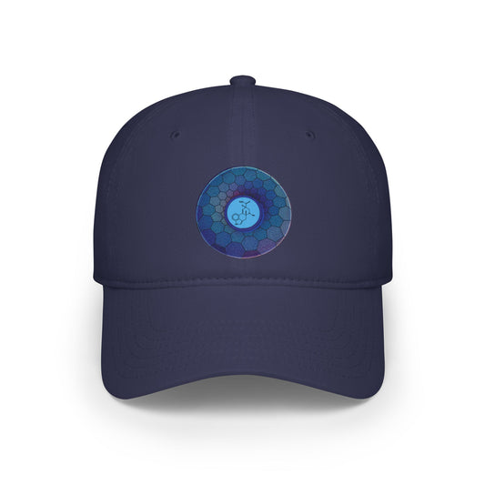 Lumpy Donut Baseball Cap - "Dr. Albert Hofmann" - variant 2 - blue hexadonut w/