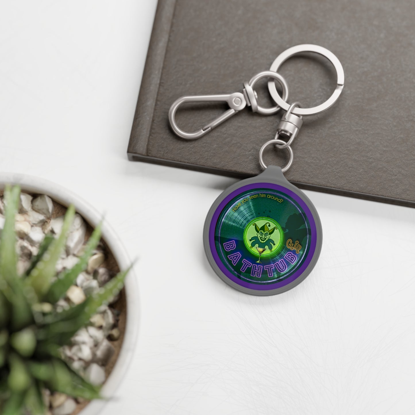Lumpy Donut Keychain - "The Joker's Keychain - Ambassador Edition" - series 1.0 - variant 2 - teal record donut