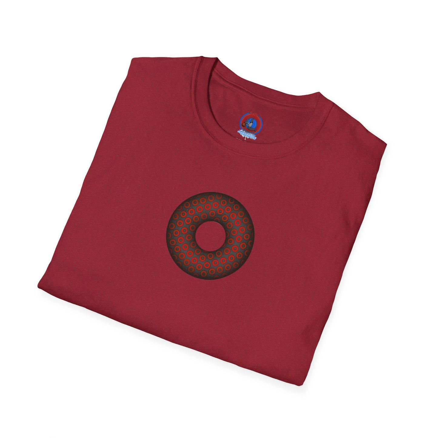 Plain Donuts/Unisex Soft-Style - "Plain Paradoxical Grided Donut" - red/dark gray donuts