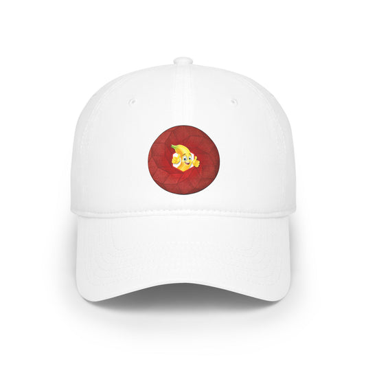 Lumpy Donut Baseball Cap - "This Donut Hat is Bananas" - variant 4 - cubed red donut w/