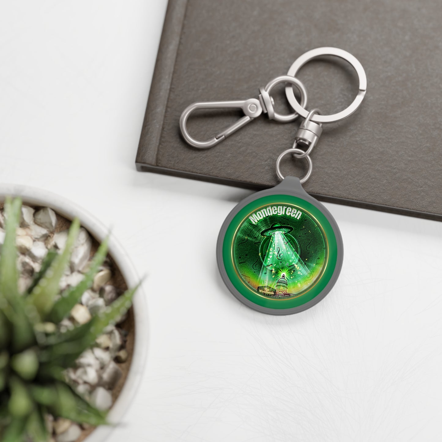 Lumpy Donut Keychain - "Close Encounters of the Delaware Kind" - series 1.0 - variant 2 - green donut