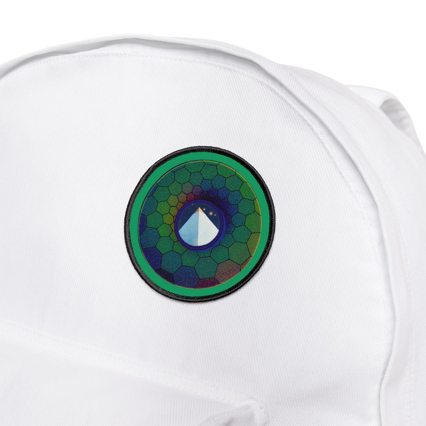 Iron-On Donut Patch - "Limestone Donut Patches so Large" - green hexadonut - variant 8